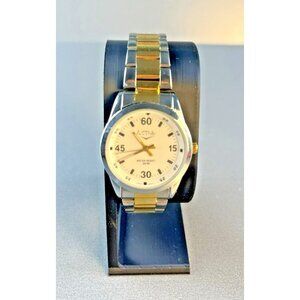 Activa Quartz Watch Unisex 30m Dual Tone Swiss Parts New Battery Gold Silver